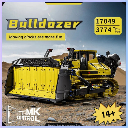 Mould King 17049 Technical Car Toys The APP RC PR766 Bulldozer Building Block Assembly Truck Brick Set Kids Christmas Gift