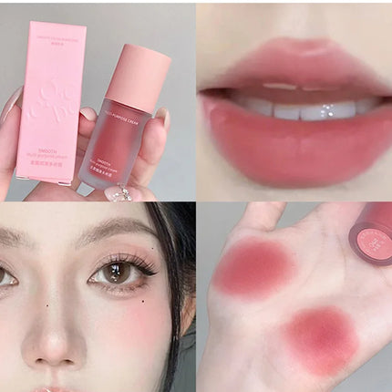 Gege Bear Smooth Multi-purpose Cream Expansion Color Blush Not Easy to Fade Nude Matte Velvet Lip Glaze