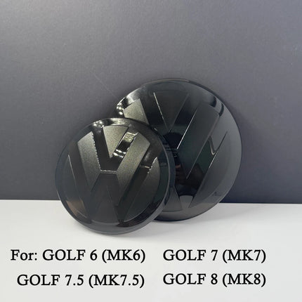 2pcs Front and Rear Emblem For VW Golf 6/Golf 7/Golf 7.5/Golf 8 Not Affect ACC Modified Black Label Flat Mirror Logo CoverSticke