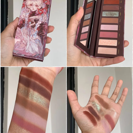 Narimi 10 Color Highly Pigmented Eyeshadow Palette Matte Shimmer Easy Halo-dye Eye Shadow Long Lasting Natural Colors Eye Makeup