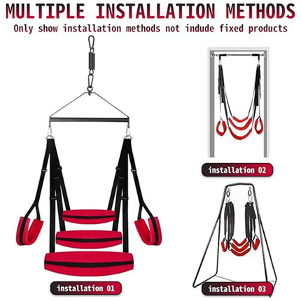 Upgraded Sex Swing Door Hanging Straps Wide Thick Cushion Adjustable Erotic Sling Hardware Buckle BDSM Bondage Toys Adult Games