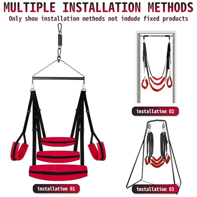 Upgraded Sex Swing Door Hanging Straps Wide Thick Cushion Adjustable Erotic Sling Hardware Buckle BDSM Bondage Toys Adult Games