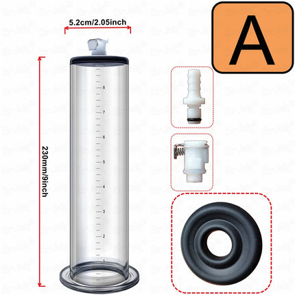 Acrylic Penis Pump Male Manual Penis Extension Enlargement Exerciser Prostate Masturbator Massager Adult Erotic Products For Man