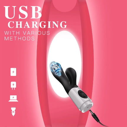 Rabbit Vibrator for Women Clitoris Stimulator Silicone G-spot Powerful 2 in 1 Dildo Female Masturbation Sex Toys Adult Goods