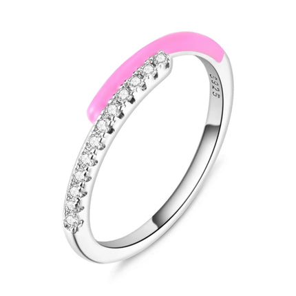 Shine Zircon Ring 925 Silver Original Stone Multi Layer Simple Infinitely Wide Rings For Women FineJewelry Wedding Party Gift