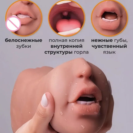 3-in-1 Artificial Vagina Anal Mouth Male Masturbator Blowjob Sucking Masturbation Cup Deep Throat Sex Toys for Men Pocket Pussy
