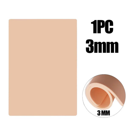 Silicone Tattoo Practice Skin 1/2/3mm Thick Double Side Tattoo Fake Skin Synthetic Leather Permanent Makeup Tattoo Skin