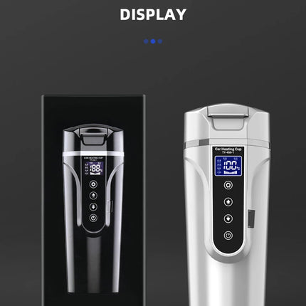 Electric kettle 12v/24v smart car heating cup touch screen thermos cup 450 ml car heating cup adjustable temperature