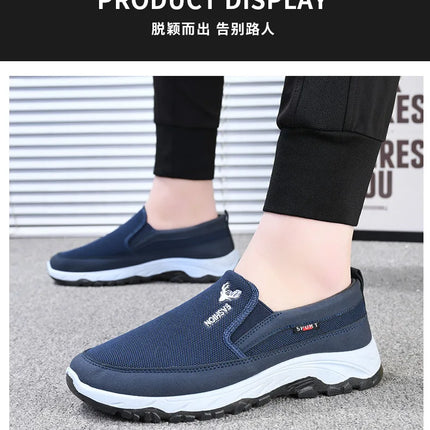 Men's Tennis Shoes Warm Breathable Soft-Soled Non-Slip Casual Shoes Plus Velvet Comfortable Slip-On Walking Winter Vulcanized Shoes