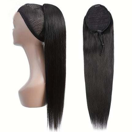 10-24 Inch Straight Drawstring Ponytail Human Hair Extensions 12A Brazilian Remy 100% Human Hair Ponytail 100g/pc For women