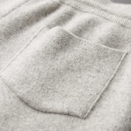 100% Wool Men's Knitted Long Pants Autumn Winter Thickened Slim Fitting Solid Color Warm Flat Corner Pants Leisure