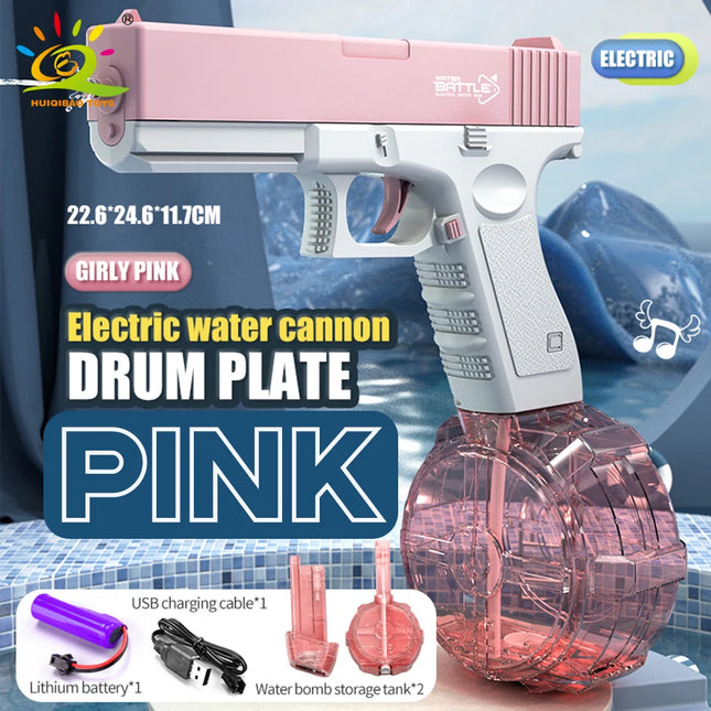 HUIQIBAOThe water gun summer water toy electric water spray gun is suitable for beaches swimming pools swimming and outdoor pa