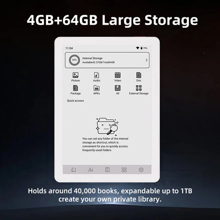 Bigme B6 ebook reader, 6'' B&W e-ink screen electronic book, 300PPI HD Display ereader, Android 14 OS, 4+64GB paper-like E-book