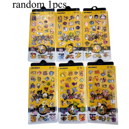 Trendy Pokemon Journey Series Stickers, 3D Puffy Decals for DIY Craft, Album & Stationery Decor