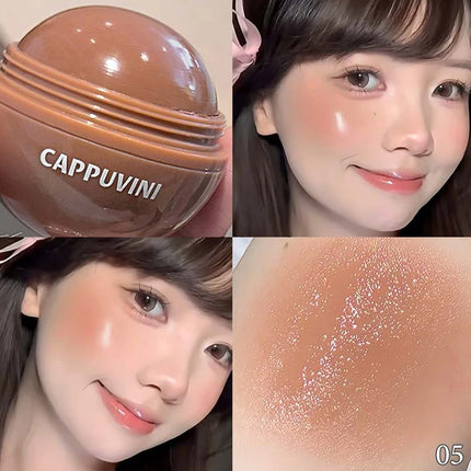 Cappuvini Juice Blush Ball Water Light Blusher Brightening Face Easy Color Multi-Use Blush Makeup Suitable For Lips And Cheeks