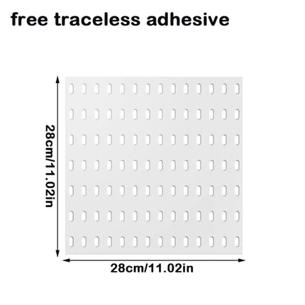 Wall-Mounted Storage Board with Hooks DIY Pegboard Space-Saving Storage Organizer Board for Kitchen Bedroom Bathroom Study Room