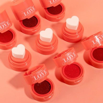 Heart Shaped Blush Stick with Sponge Head Stamp Design Waterproof and Sweat Proof to Modify Cheeks to Be Naturally Rosy