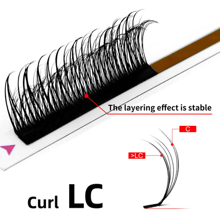 ABONNIE Multi Layered Eyelashes LB LC Double-layer Camellia Eyelash Extensions 5D spike lashes Volume Fans Fluffy Brown Lashes