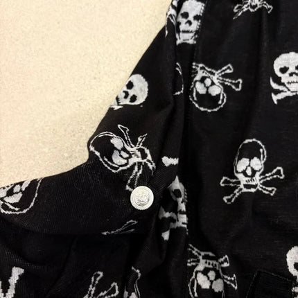 Gothic Skull All Over Print Hoodie Y2K Womens Clothing Japanese Style Casual Gothic Graphic Oversized Zipper Sweatshirt Tops