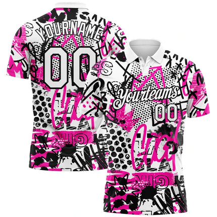 Fashion Graffiti Graphic Polo Shirts For Men Custom Name Team Name Number 3D Printed Polo Shirt Loose Breathable Lapel Tees Tops
