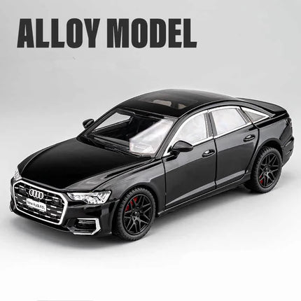 1:24 AUDI A6 Alloy Car Model Diecast & Toy Metal Vehicle Car Model High Simulation Collection Sound and Light Childrens Toy Gift