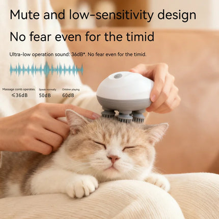 Electric Smart Cat Head Massager Waterproof Automatic Pet Massage Toy Relaxing Kitten Pet Supplies Wholesale For Cat Daily Use