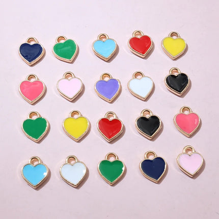 50pcs Red Small Cute Heart Charms Pendant 6x8mm Alloy Metal DIY Jewelry Making Accessories for Earrings Bracelet Necklace