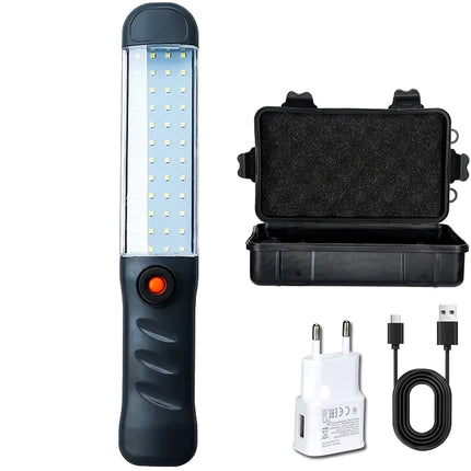 Portable Magnetic Auto Repair Work Light USB Rechargeable LED Flashlight With Magnet Hook For Car Repair Fishing Emergencies