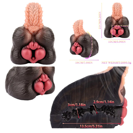 Big Animal Silicone Dog Mouth Male Masturbator Pocket Pussies Stroker Soft Deep Throat with 3D Textured Realistic Sex Toy ForMan