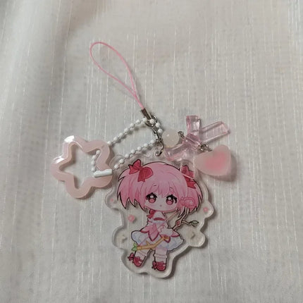 Homura and Madoka acrylic keychain    Anime  Madoka Magica  Coquette  Handmade  Y2K