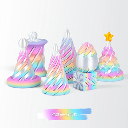 2/3/5/7pc Set 3D Printed Spiral Cone Prelearning 3D Printed Toy Spiral Pyramid Fidget Toy Stress Relief Christmas Gifts Ornament