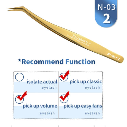 NAGARAKU Stainless Steel Straight Curved Nail Volume Eyelash Accurate Tweezers Nippers Pointed Clip Set Makeup Tools