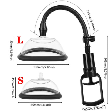 Manual Pussy Pump for Women Vacuum Suction Breast Nipple Massager Cup Sucking Vagina Clitoris Stimulator Enlarged Adult Sex Toys