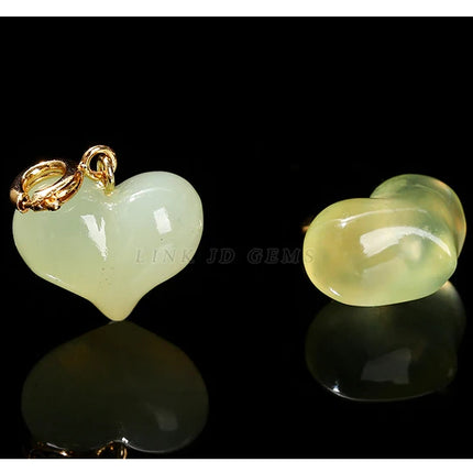 1 Pc Natural Stone Light Green Jade Heart Shape Bead Random Color Pendant For Jewelry Making Diy Necklace Bracelet Accessory
