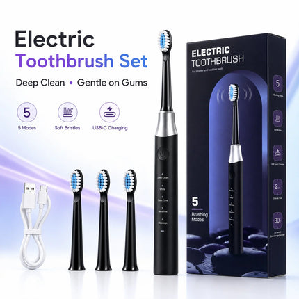 Dr.Yadent YD07 Electric Sonic Toothbrush Sensitive Gum Care Rechargeable Toothbrush 5 Modes Soft Brush Bristle 60 Days Life Long