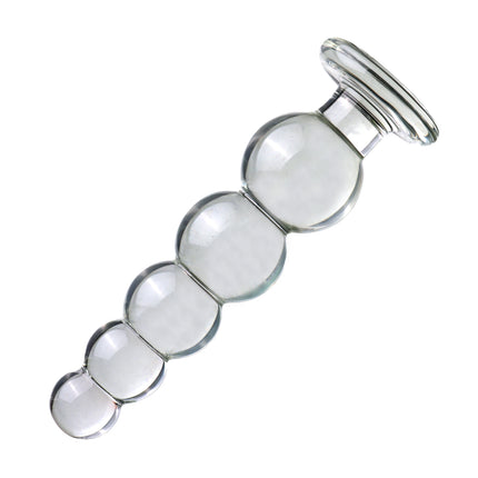 VaHppy Transparent Glass Anal Plug Dilation Training 3/4/5 Beads Diameter 3.5-4.5cm 10-18cm Masturbator for Women Girls Chassis