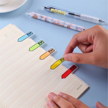 100 Sheets Strong Stickiness Memo Pad, Reusable Sticky Notes Bookmarks for School Office, N-Time Repositionable Stationery, Idea