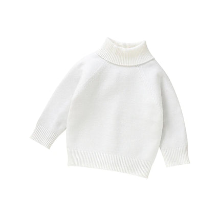 Baby Sweaters Knitted Casual Solid Turtle Neck Long Sleeve Knit Toddler Boy Girl Knitwear Pullovers 1-3Yrs Children Jumpers Tops