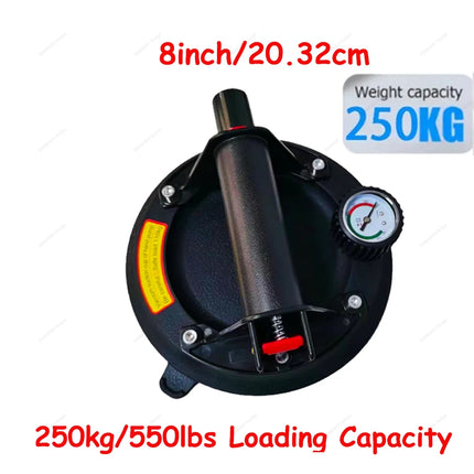 8 Inch Vacuum Suction Cup Glass Sucker 200/250kg Loading Capacity Heavy Duty Vacuum Industry Spreader to Tile Windshield Window