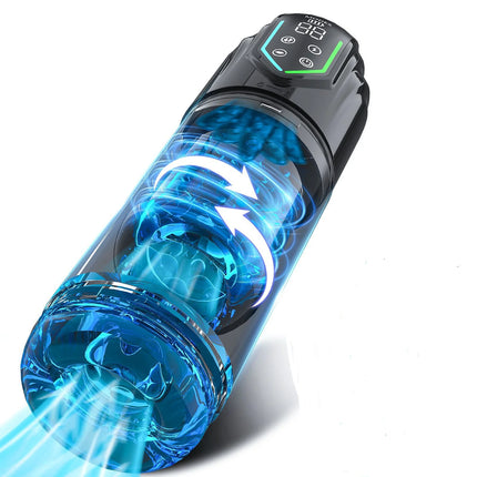 Male Automatic Masturbator Cup Thrusting Rotation Licking Sucking Penis Pump Pocket Pussy Blowjob LED Display Sex Toys for Men