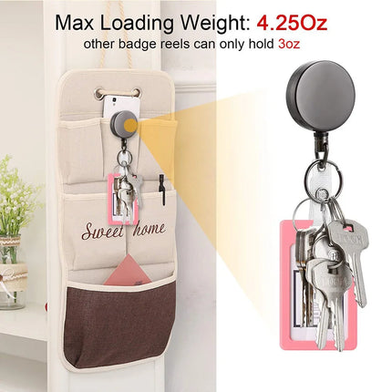 Metal Wire Keychain Pull Recoil Sporty Key Ring Retractable Keyring Anti Lost ID Card Holder Telescopic Burglar Chain Organizer