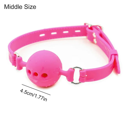 New All Silicone Mouth Gag Breathable Ball Gag Adjustable Belt Mouth Sex Toys for Adult SM Games Sexy Shop Erotic Accessories