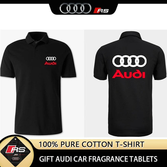 Audi men's racing enthusiasts classic cotton polo T-shirt 2025 summer casual wear comfortable polo shirt top