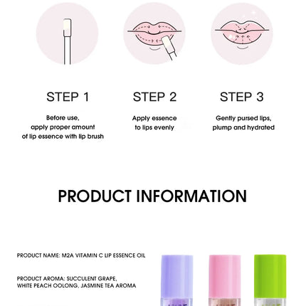 Vitamin C Lip Essence Oil Lip Oil Moisturizing Lip Liquid Hydrating moisturizing primer Improve lip lines and remove dead skin f