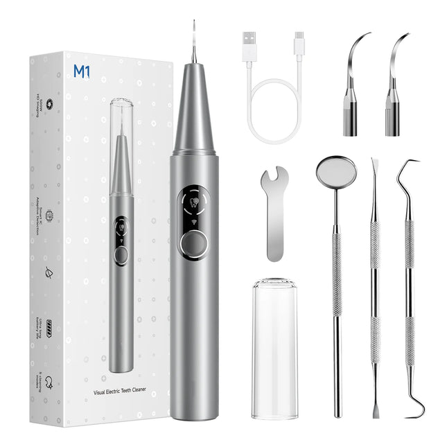 Visible Electric Ultrasonic Tooth Cleaner 500MP 100° Wide-angle Camera Plaque Tartar Calculus Stain Remover Tooth Whitening Kit