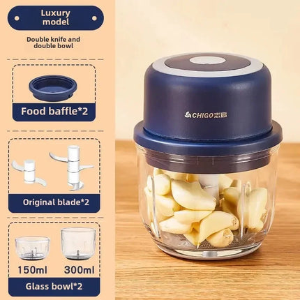 Chigo Meat Chopper Cutting Machine Home Appliance Electric Blender Household Wireless Portable Garlic Pounder Shredder Grinders