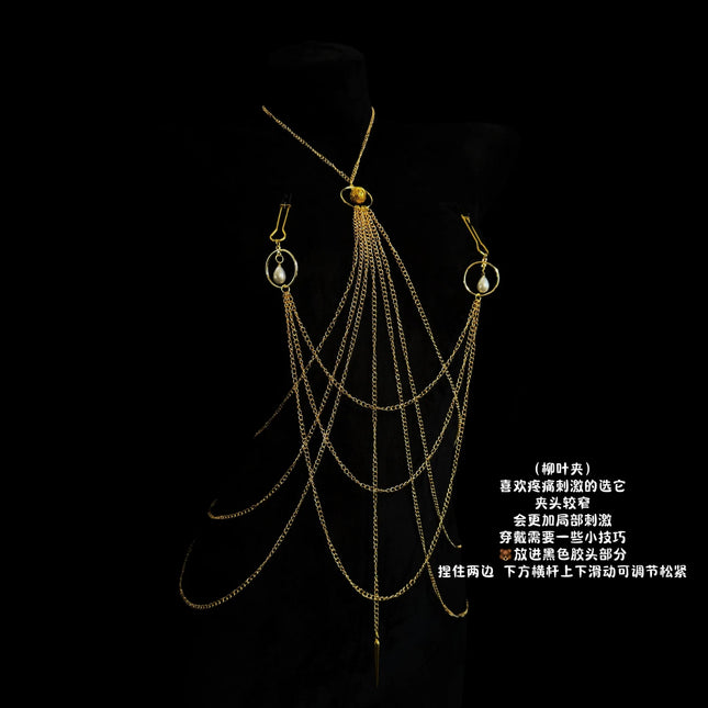 Pearl Bell Tassel Nipple Clamps Nipple Stimulation Couples' Teasing and Flirting Sexy Accessories for Woman Fetish Adult Sex Toy