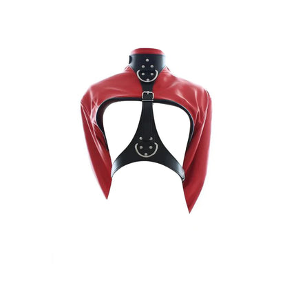 SM Open Breast PU Leather Straitjacket Top,Arm Binder Restraint Jacket Straight,BDSM Bondage Sex Slave Binding Sex Toy For Women
