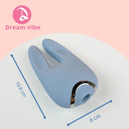 Blue Bunny Vibrator Dual Motors Quiet Suction & Vibration Powerful Clitoral Massager for Women Popular Sex Toy for Girls