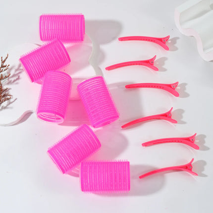 12pcs/set air bar curling iron tube self-adhesive magic roll and bangs hair clip curling styling tool  Special for real hair wig
